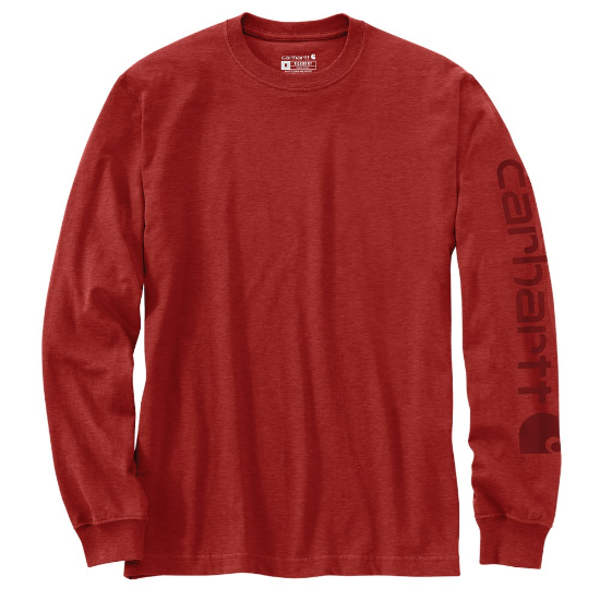 Afbeeldingen van CARHARTT T-shirt logo sleeve L/S EK231 chili pepper heather L