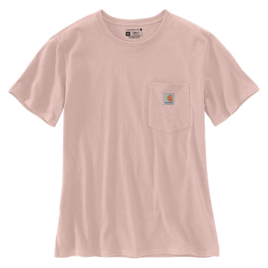 Afbeeldingen van CARHARTT T-shirt workwear met zak dames 103067 ash rose L