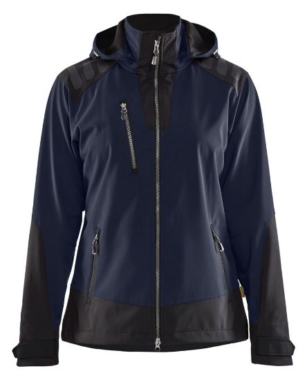 Afbeeldingen van BLÅKLÄDER Softshell jack dames 4719 donker marineblauw/zwart L