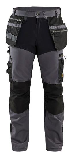 Afbeeldingen van BLÅKLÄDER Werkbroek met stretchpanelen en spijkerzakken 1599 medium grijs/zwart C48