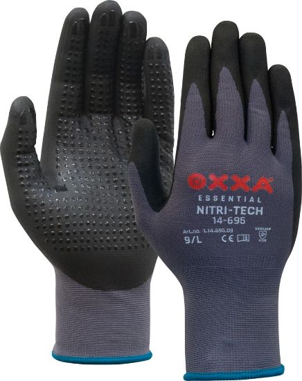 Afbeeldingen van OXXA Werkhandschoen Nitri-Tech 14-695 zwart/grijs 9