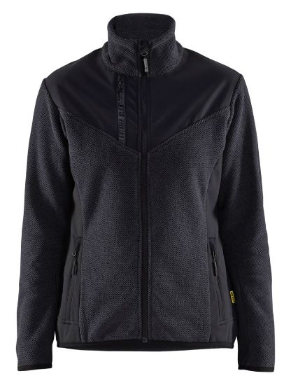 Afbeeldingen van BLÅKLÄDER Gebreid vest met softshell dames 5943 donkergrijs/zwart L