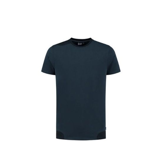 Afbeeldingen van IMAGE T-shirt bicolour Semi SlimFit stretch Trenton 21021 donker navy/zwart S