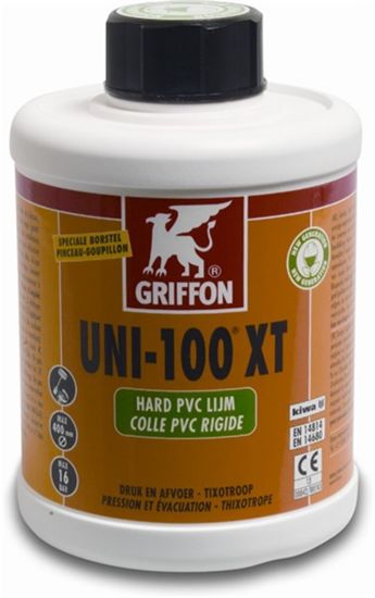 Afbeeldingen van GRIFFON PVC-lijm Uni-100XT THF-vrij 0,25L KIWA met kwast