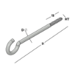 Afbeeldingen van GEBR. BODEGRAVEN Schroefhaak RVS304 zwaar HT5,8 100X25MM Ø5,8MM