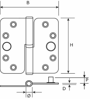 Afbeeldingen van DX Kogelstiftpaumelle ronde hoeken