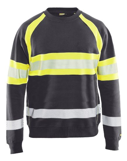 Afbeeldingen van BLÅKLÄDER Sweater 3359 medium grijs/High Vis geel XL