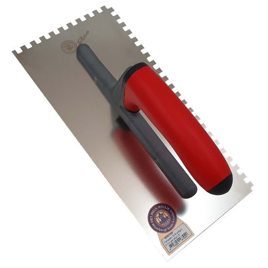 Afbeeldingen van MELKMEISJE Plakspaan RVS softgrip 8MM 280X130MM vertand