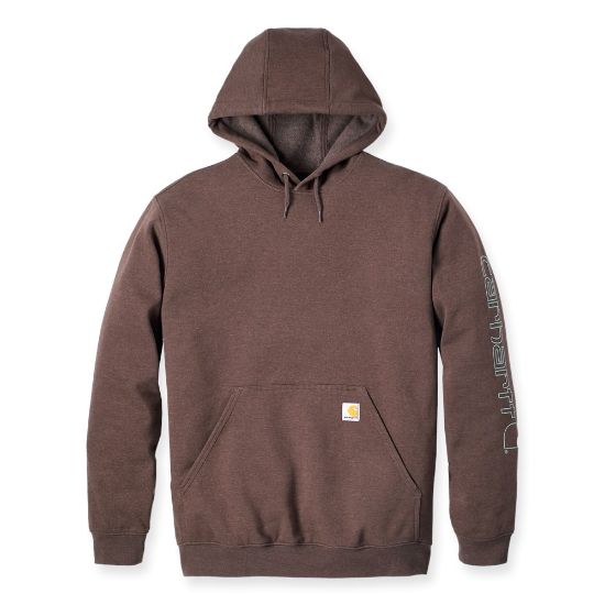 Afbeeldingen van CARHARTT Hoodie logo sleeve K288 mocha heather M
