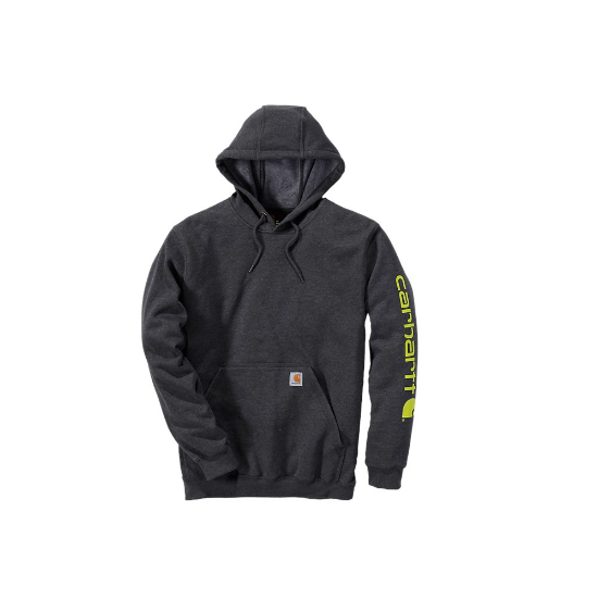 Afbeeldingen van CARHARTT Hoodie logo sleeve K288 carbon heather M