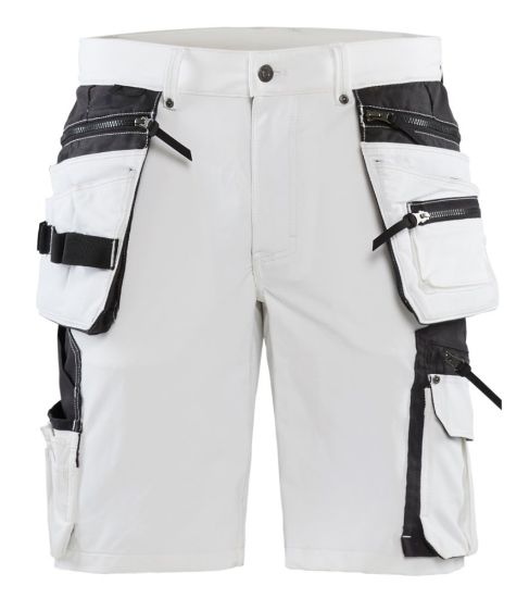 Afbeeldingen van BLÅKLÄDER Schildersshort met 4-weg stretch en spijkerzakken 1088 wit/donkergrijs C62