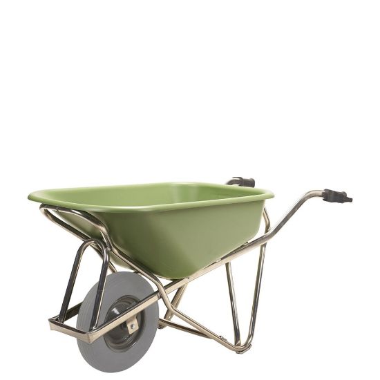 Afbeeldingen van MATADOR Kruiwagen aluminium PROFI-MAX Plus M-151-ALU CT HDPE bak groen 90L met lekvrij wiel