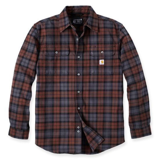 Afbeeldingen van CARHARTT Overhemd flannel geruit lange mouwen 106356 mocha XL