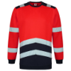 Afbeeldingen van TRICORP Sweater High Vis bi-colour 303004 fluor rood/inkt S