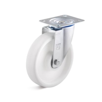 Afbeeldingen van TORWEGGE Zwenkwiel PP wit met plaat 100X35MM h=125MM 200kg