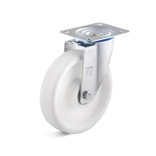 Afbeeldingen van TORWEGGE Zwenkwiel PP wit met plaat 125X40MM h=155MM 200kg
