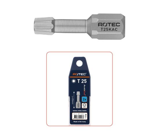 Afbeeldingen van ROTEC Torsionbit ¼" PRO T30 25MM C6,3MM conisch RVS 2x
