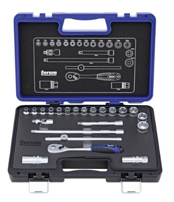 Afbeeldingen van FORUM Dopsleutelset ⅜" 22x