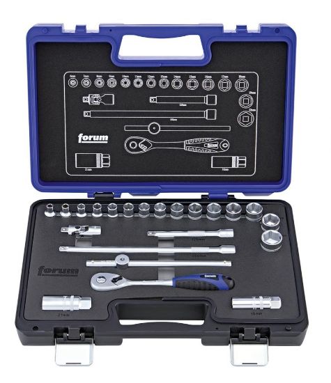 Afbeeldingen van FORUM Dopsleutelset ⅜" 22x