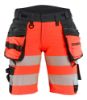 Afbeeldingen van BLÅKLÄDER Short met 4-weg stretch dames 7020 High Vis rood/zwart C34