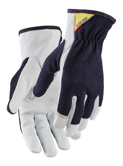 Afbeeldingen van BLÅKLÄDER Werkhandschoen leder 2801 donkerblauw/wit 8