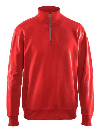 Afbeeldingen van BLÅKLÄDER Sweatshirt met halve rits 3369 rood 3XL