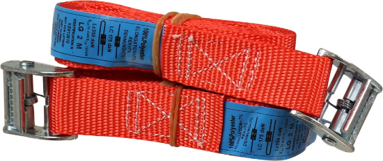 Afbeeldingen van KELFORT Spanband rood set 25MM 2,0M met klemgesp 2x