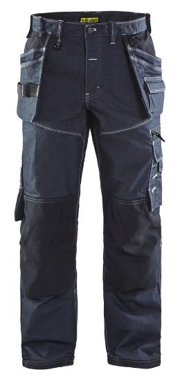 Afbeeldingen van BLÅKLÄDER Werkbroek denim met stretch X1900 1960 marineblauw/zwart D84