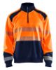 Afbeeldingen van BLÅKLÄDER Sweater met halve rits 3556 High Vis oranje/marineblauw L