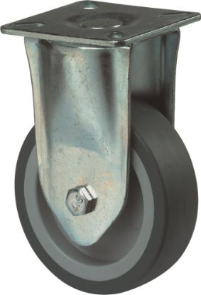 Afbeeldingen van KELFORT Bokwiel EV blauw/grijs rubber 100MM met glijlager 70kg