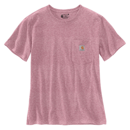 Afbeeldingen van CARHARTT T-shirt workwear met zak dames 103067 foxglove snow heather M