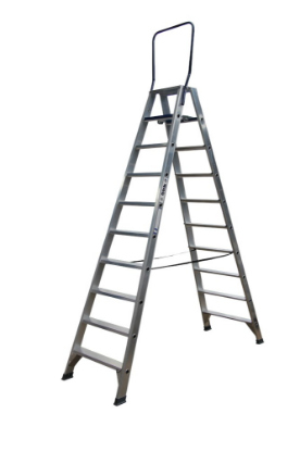 Afbeeldingen van ASC Dubbele trap 10 treden met beugel 2,5M stahoogte