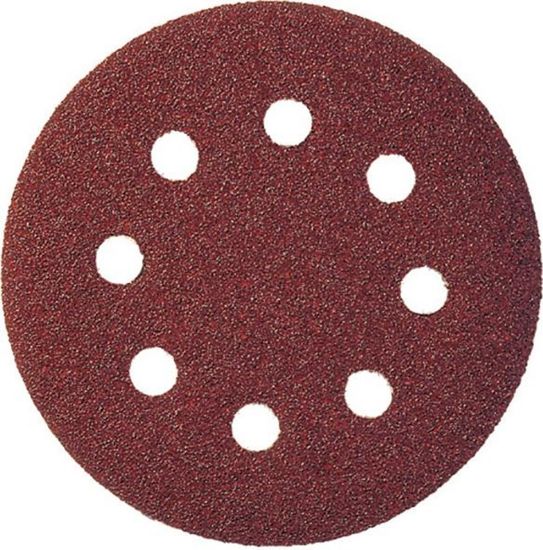 Afbeeldingen van FORUM Schuurschijf met klittenband t.b.v. houtbewerking korund 8-gats 125MM K40