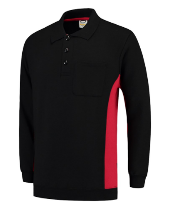 Afbeeldingen van TRICORP Polosweater bi-colour met borstzak 302001 zwart/rood S