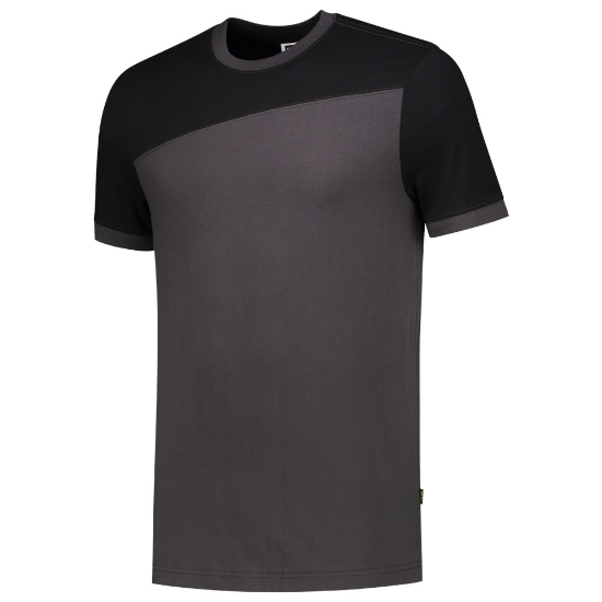 Afbeeldingen van TRICORP T-shirt bi-colour Naden 102006 donkergrijs/zwart L