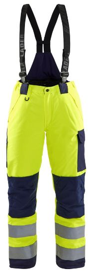 Afbeeldingen van BLÅKLÄDER Winterwerkbroek dames 7885 High Vis geel/marineblauw D24