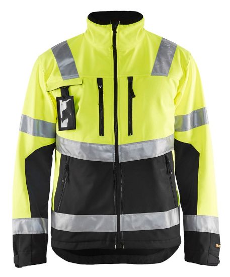 Afbeeldingen van BLÅKLÄDER Softshell jack 4900 High Vis geel/zwart XL