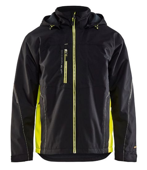 Afbeeldingen van BLÅKLÄDER Shelljack bi-colour 4790 zwart/High Vis geel 4XL
