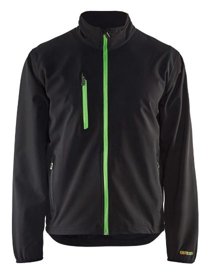 Afbeeldingen van BLÅKLÄDER Softshell jack LIGHT 4952 zwart/groen S