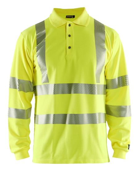 Afbeeldingen van BLÅKLÄDER Polo Multinorm piqué met lange mouwen 3439 High Vis geel S