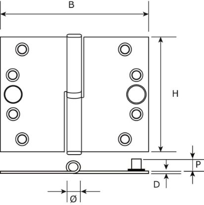 Afbeeldingen van DX Kogelstiftpaumelle rechte hoeken
