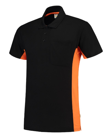 Afbeeldingen van TRICORP Poloshirt bi-colour met borstzak 202002 zwart/oranje L