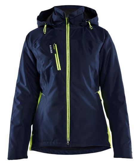 Afbeeldingen van BLÅKLÄDER Winterjas lichtgewicht dames 4972 donker marineblauw/High Vis geel L