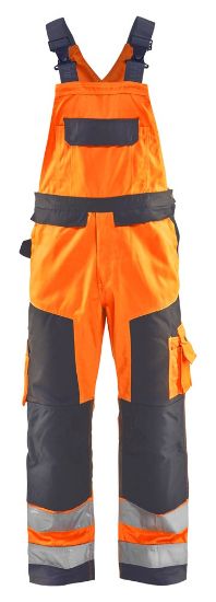Afbeeldingen van BLÅKLÄDER Bretelbroek zonder spijkerzakken 2660 High Vis oranje/medium grijs D96