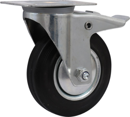 Afbeeldingen van KELFORT Zwenkwiel zwart EV velg 125MM + rem