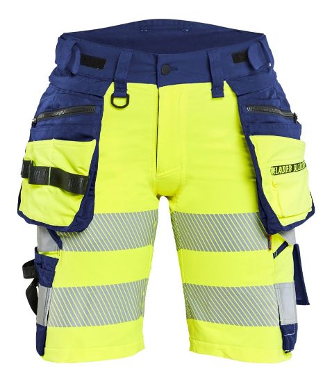 Afbeeldingen van BLÅKLÄDER Short met 4-weg stretch dames 7020 High Vis geel/marineblauw C48