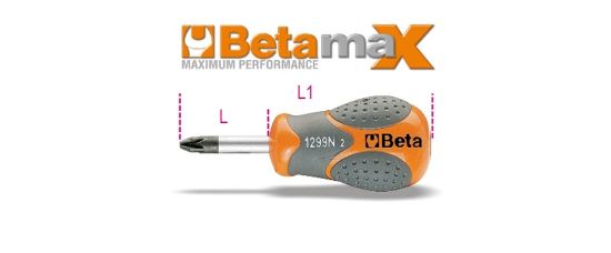 Afbeeldingen van BETA Schroevendraaier extra kort PZ1 1299N/PZ 1
