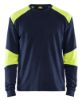 Afbeeldingen van BLÅKLÄDER T-shirt vlamvertragend met lange mouwen 3457 marineblauw/High Vis geel XL
