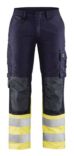 Afbeeldingen van BLÅKLÄDER Werkbroek Multinorm dames Inherent 7188 marineblauw/High Vis geel D21