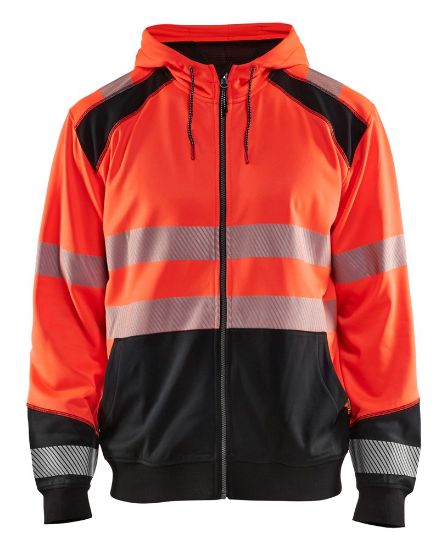 Afbeeldingen van BLÅKLÄDER Hoodie 3546 High Vis rood/zwart M